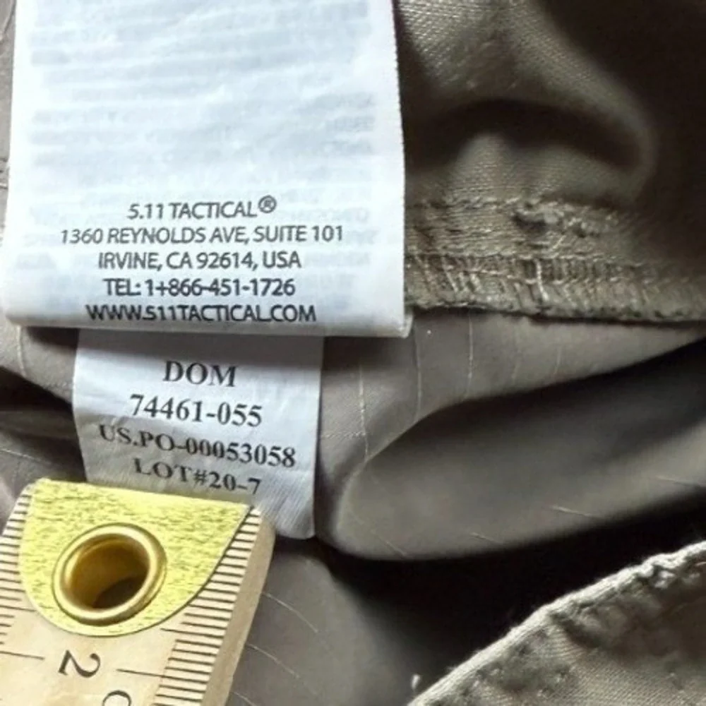 5.11 Tactical Mens 38x31 Fast-Tac Urban Pants Regular Stretch Khaki EMS Police
